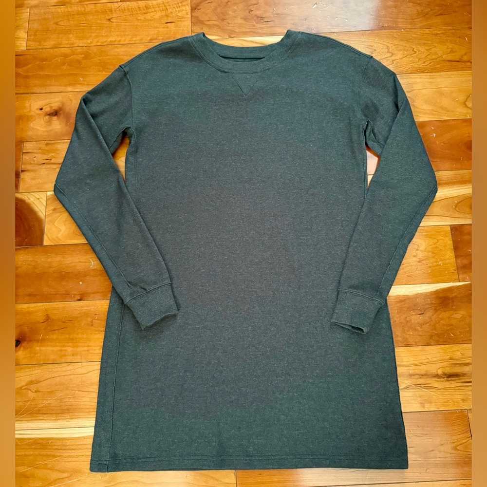 The Normal Brand Dark Gray Crew Neck Cotton Sweatshirt Dress